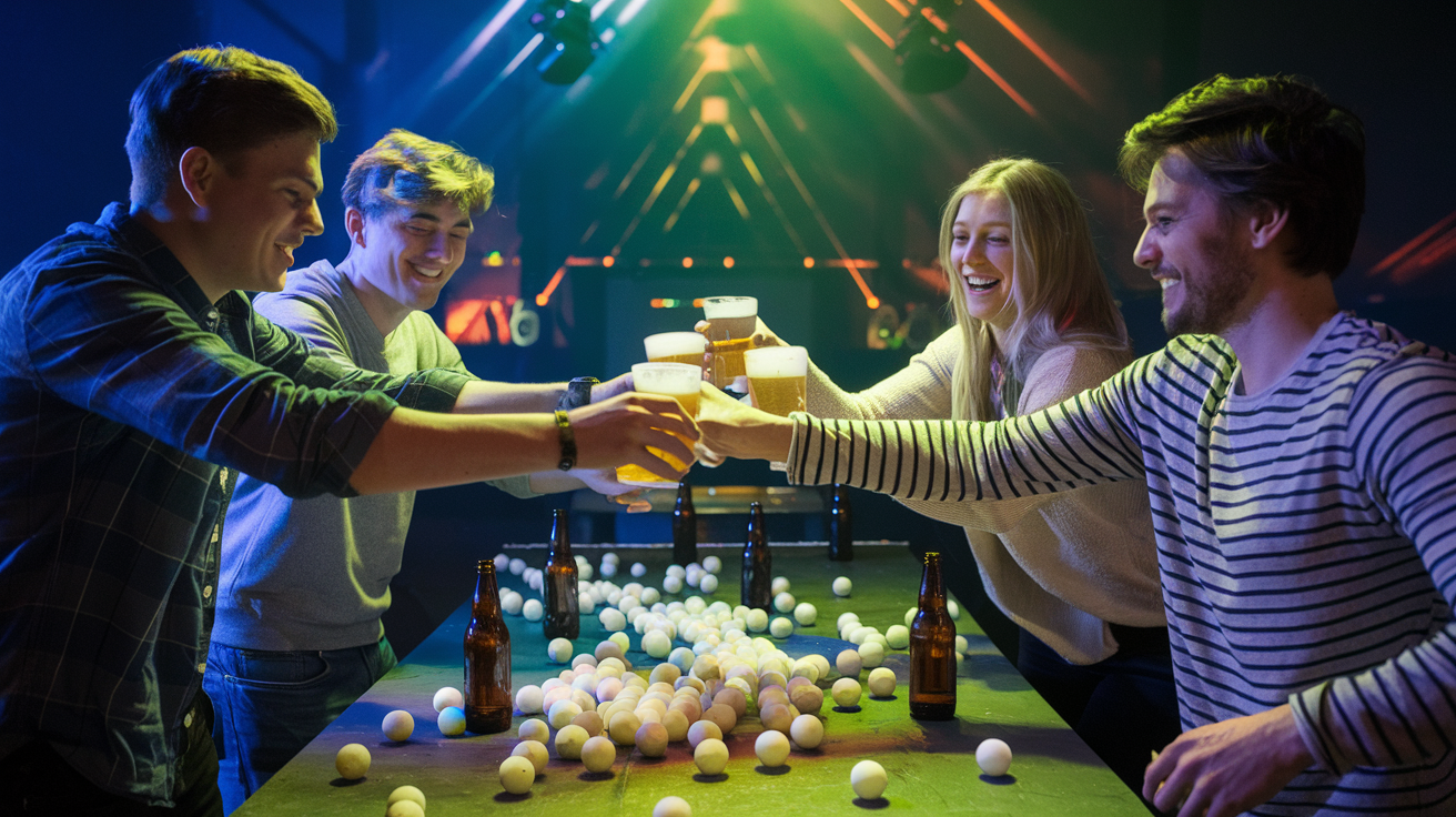 Equipment and Setup of Beer Pong Drinking Game