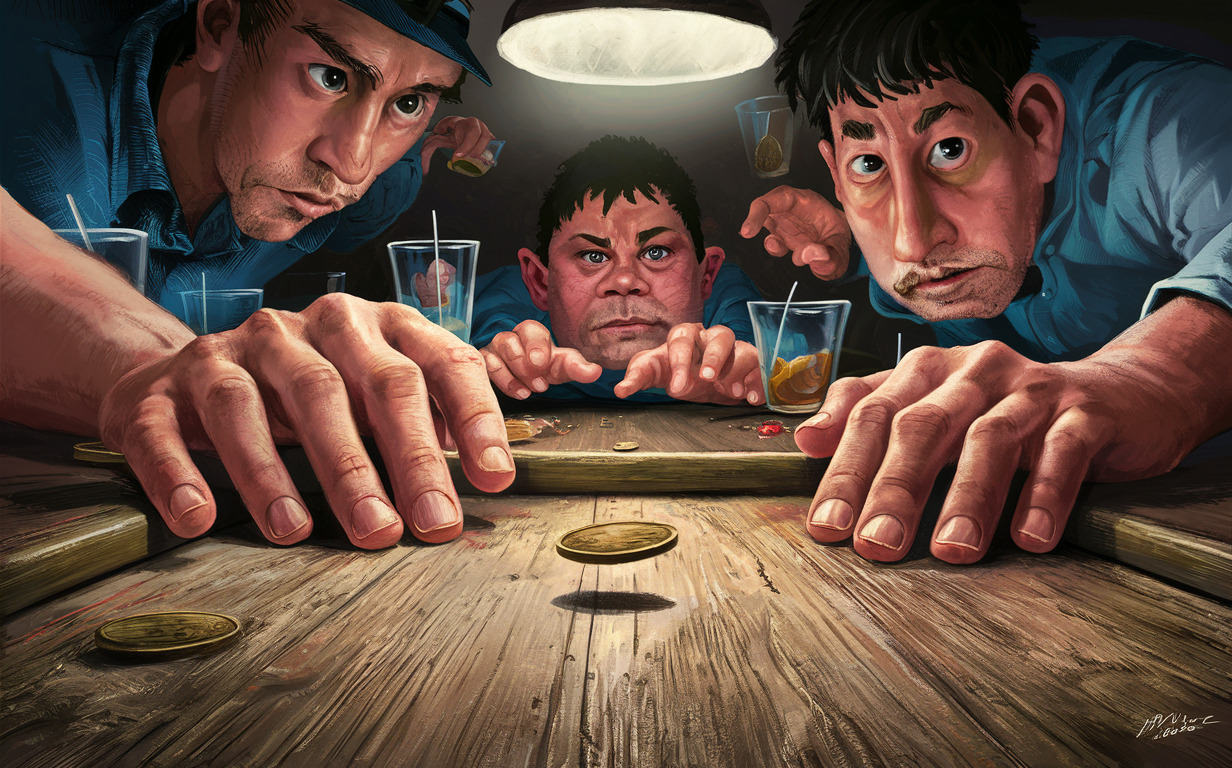 Quarters coin drinking game