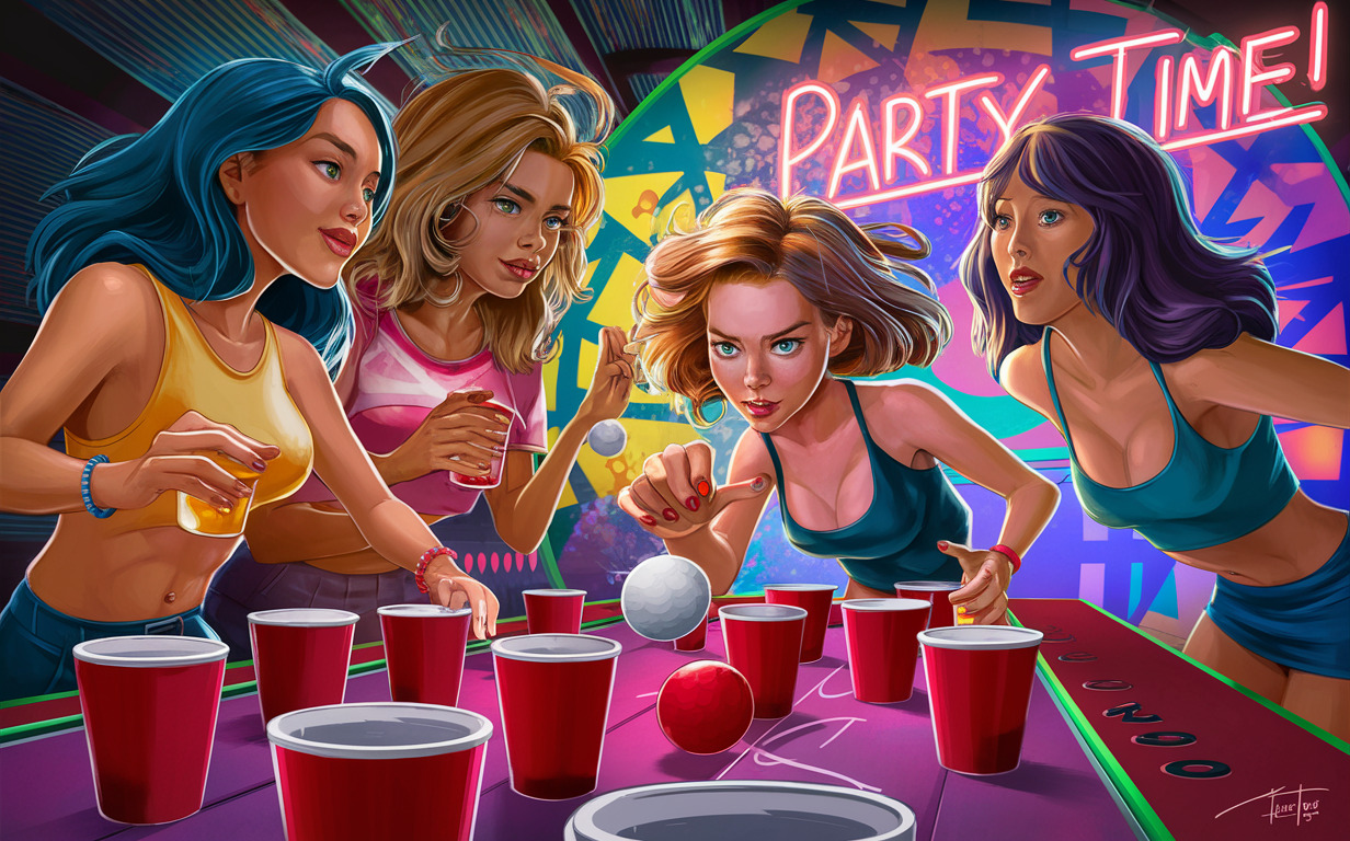 Beer Pong girl group game