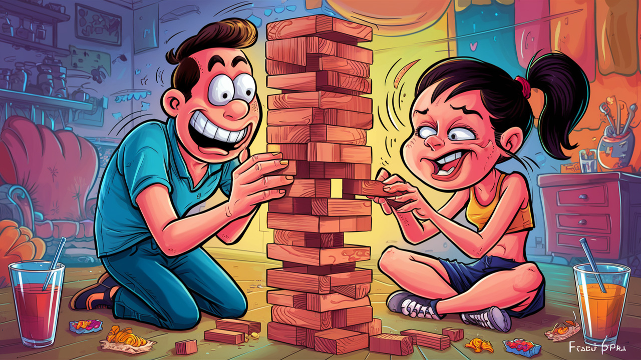 Drunk Jenga drinking games for couples