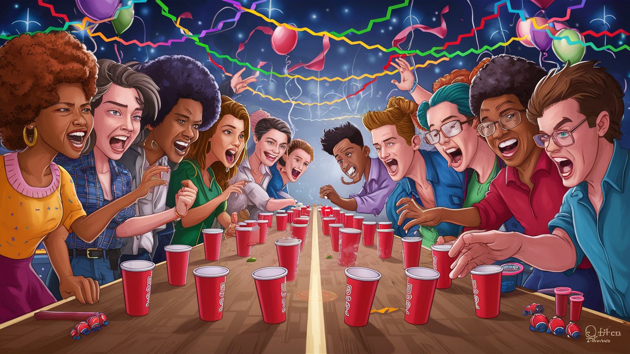 Flip Cup drinking games for adults large groups