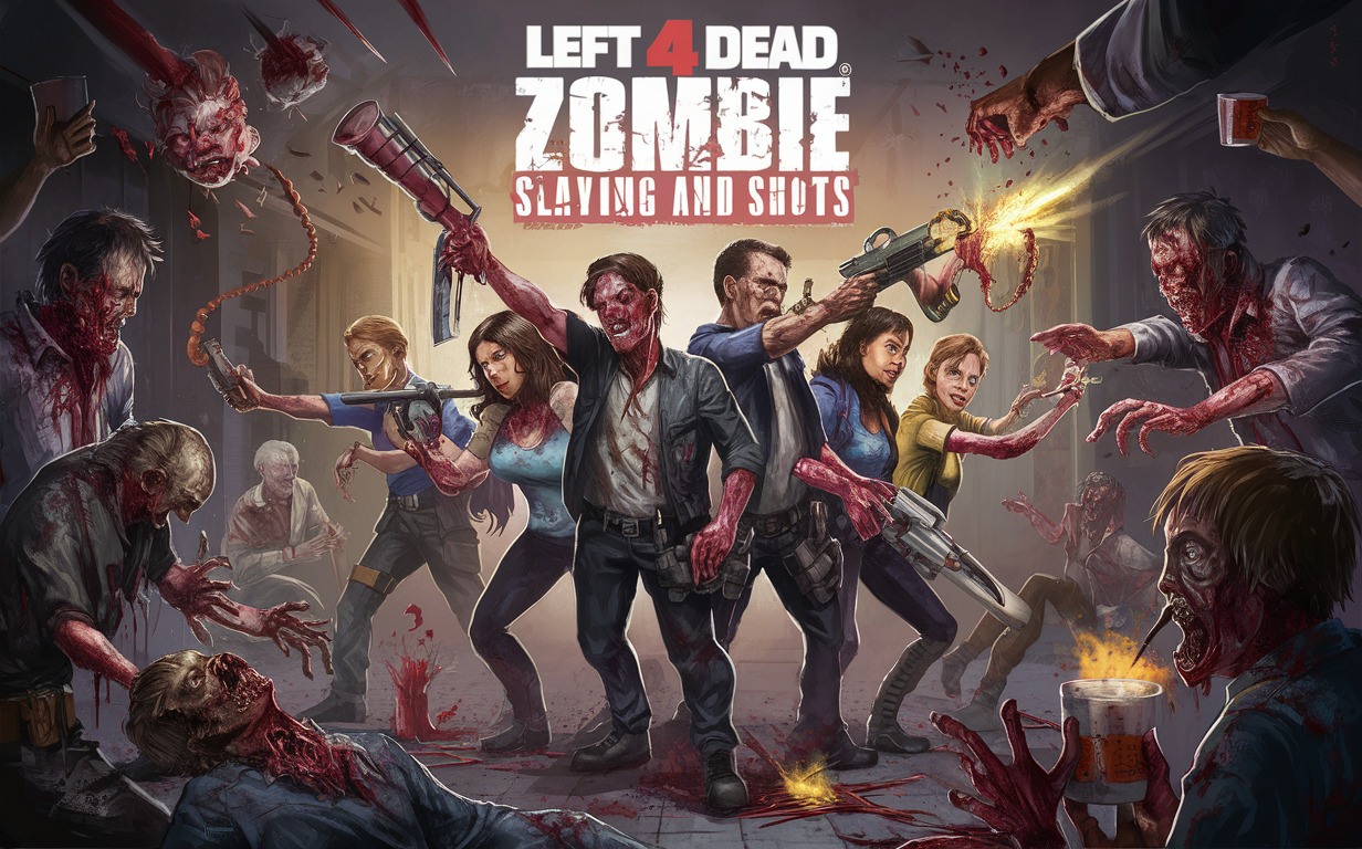 Left 4 Dead Drinking Game Zombie Slaying and Shots video game drinking game