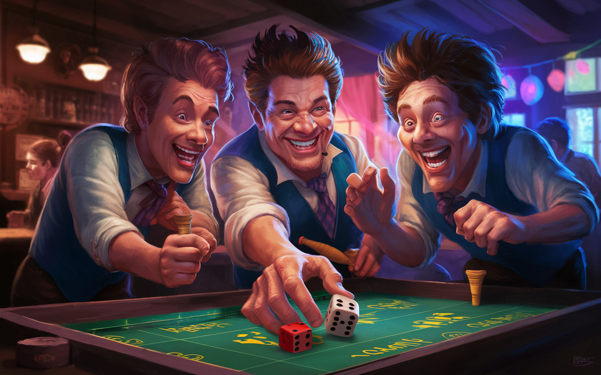 Three-Man drinking games with dice for small groups