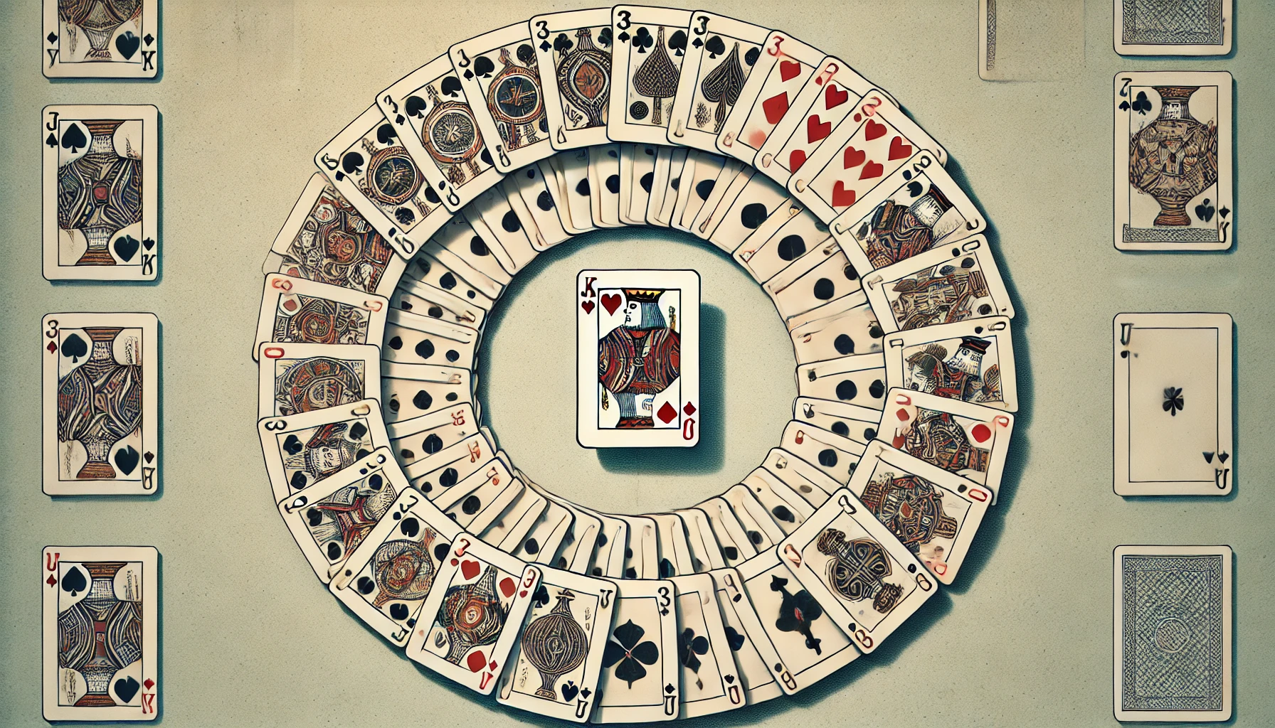 Winning and Losing Clock Solitaire Patience Card Game