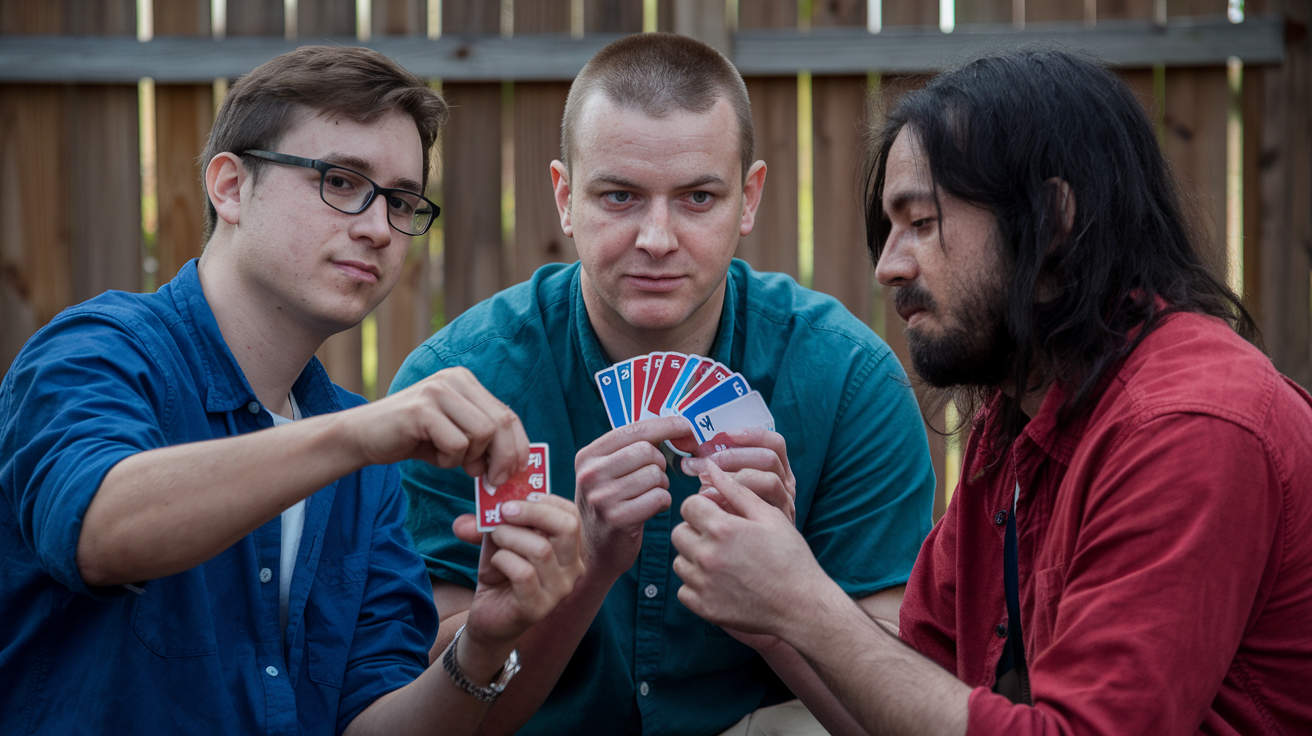 Trash simple card game for three