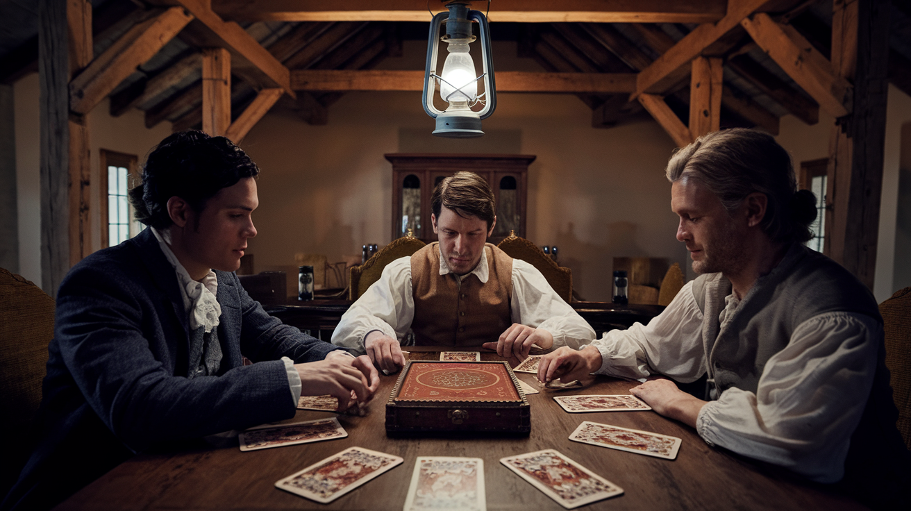 Euchre trick taking card game for three players