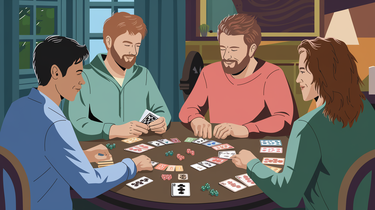 Cribbage 4 player card games with teams