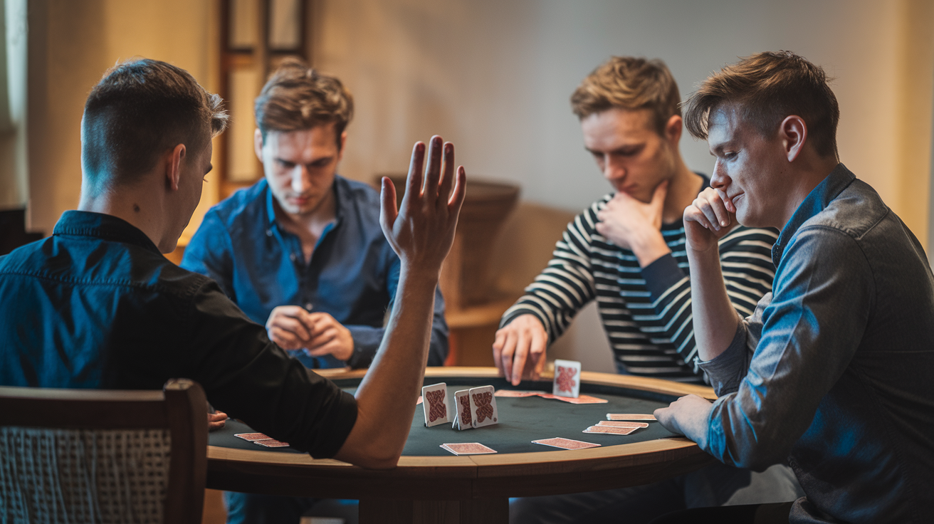 Bridge person card game