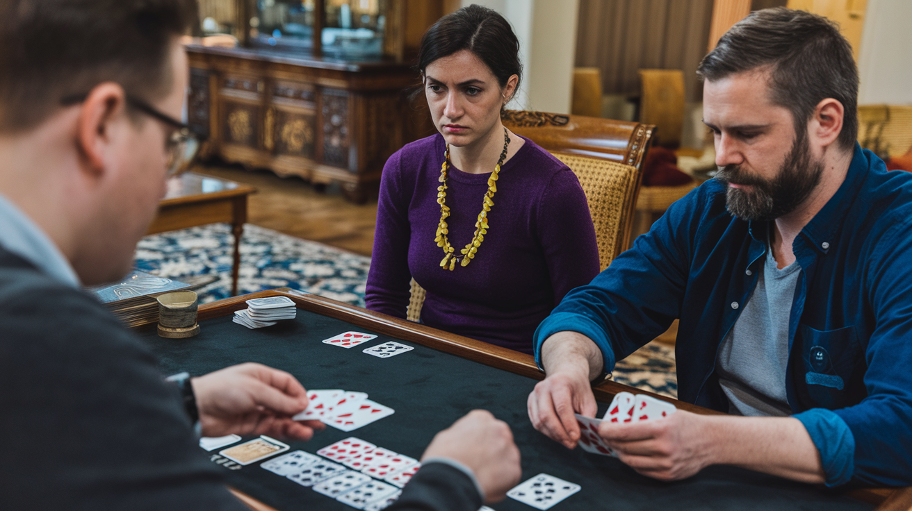 Skat card game for three players