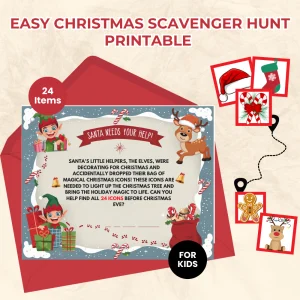 Christmas Eve Rescue Easy Christmas Scavenger Hunt Printable for Kid
