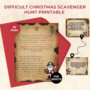 Difficult Christmas Scavenger Hunt Printable for Adults 2