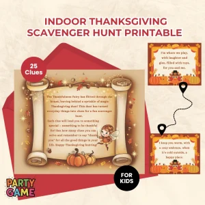 Indoor Thanksgiving Scavenger Hunt Printable for Kids 2