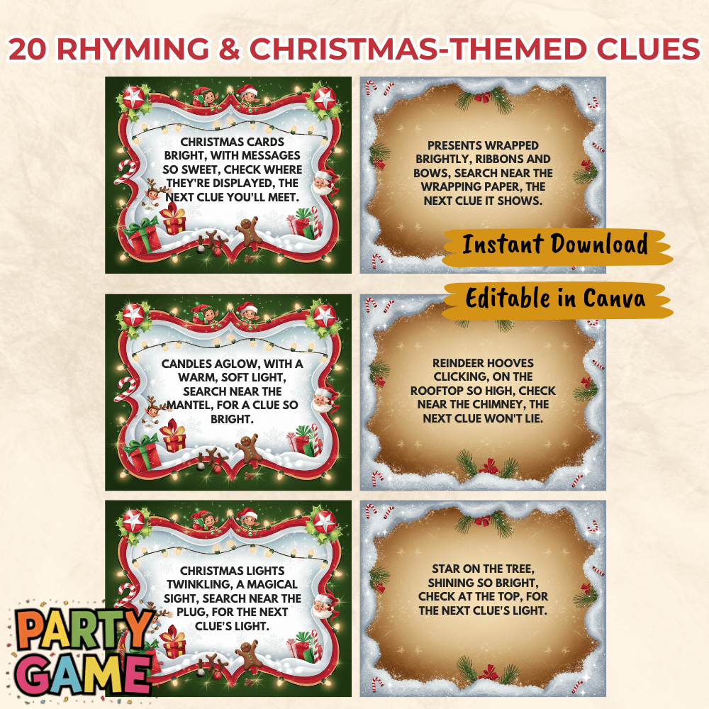 Editable Indoor Christmas Scavenger Hunt for Kids Clue 3