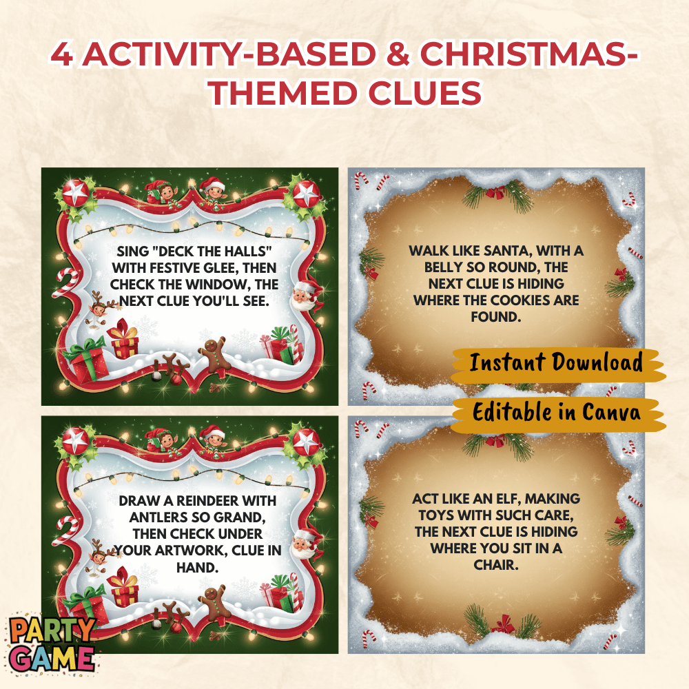 Editable Indoor Christmas Scavenger Hunt for Kids Clue 6