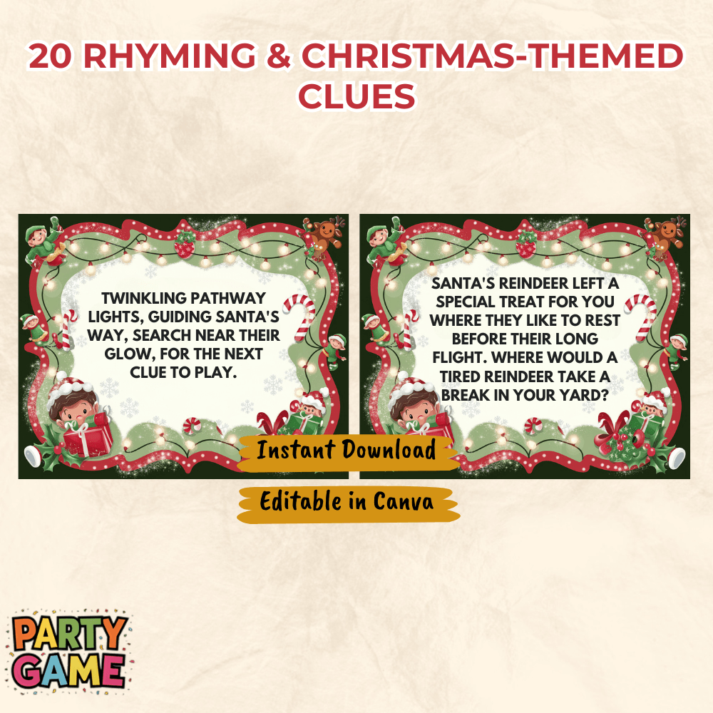 Editable Outdoor Christmas Scavenger Hunt Printable for Kids Clue 4
