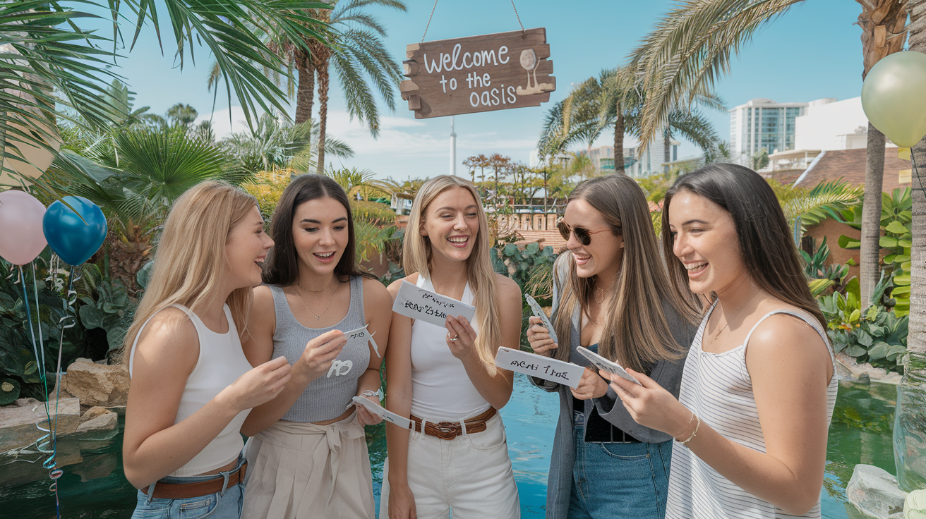 Airbnb Oasis bachelorette scavenger hunt ideas