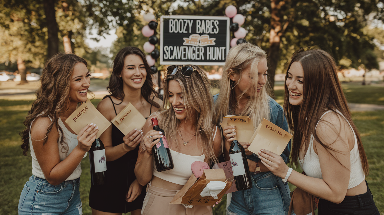 Boozy Babes bachelorette scavenger hunt ideas