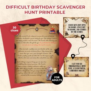 Difficult Birthday Scavenger Hunt Printable for Adults - The Oracle's Birthday Prophecy