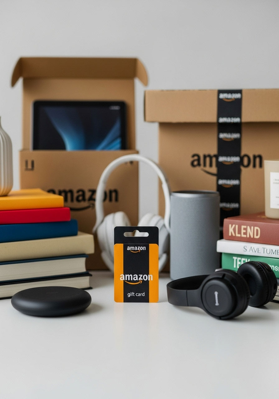 Amazon gift card with shopping boxes for versatile diaper raffle prize option
