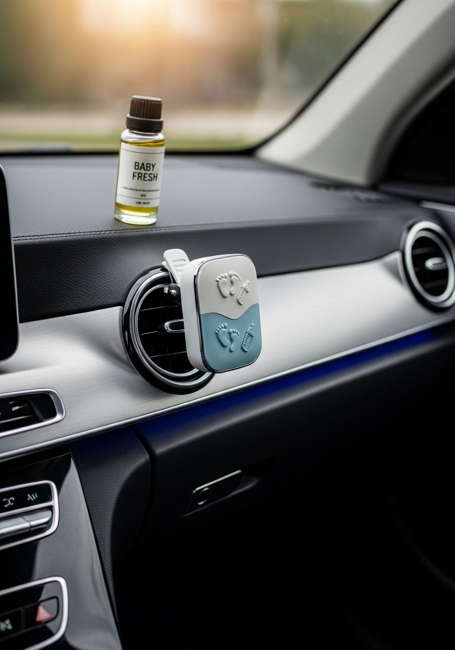 A modern car air diffuser that clips onto a vent, a unique prize to upgrade a commute.
