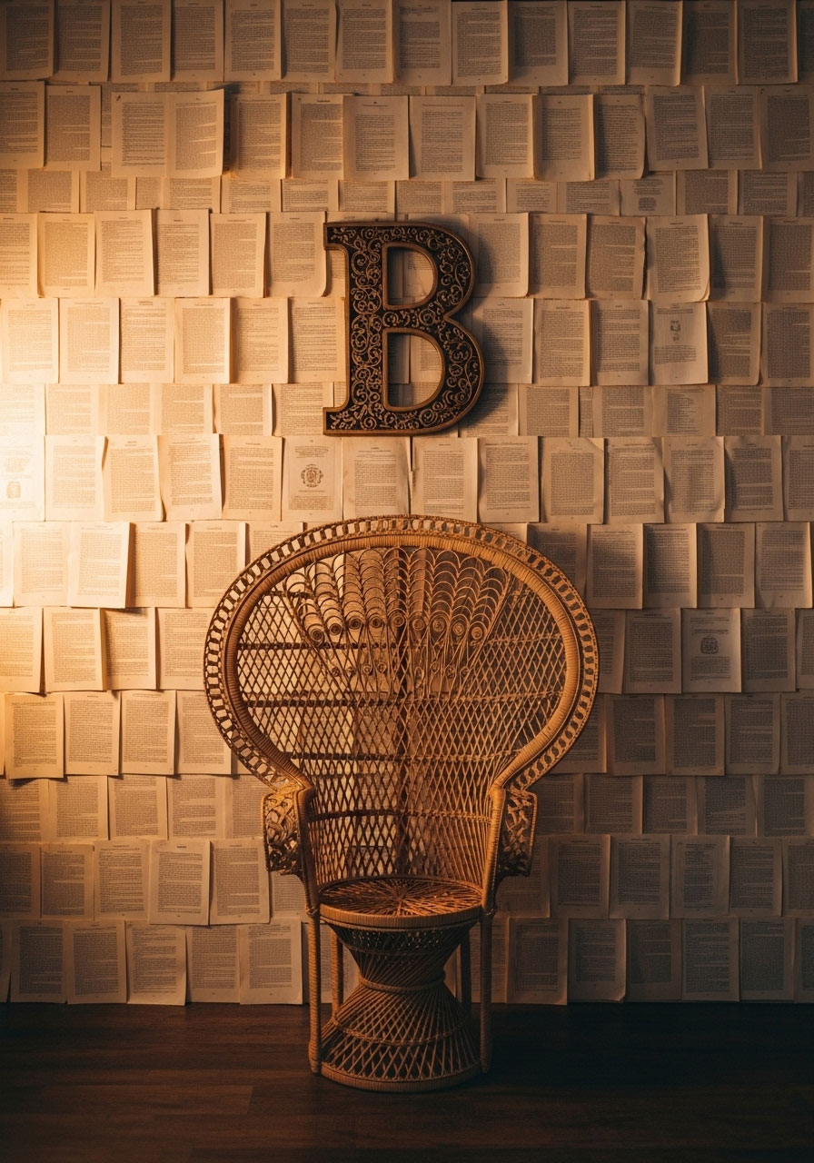 DIY photo backdrop made from vintage book pages covering wall with large decorative letter, perfect Instagram backdrop for book-themed baby shower