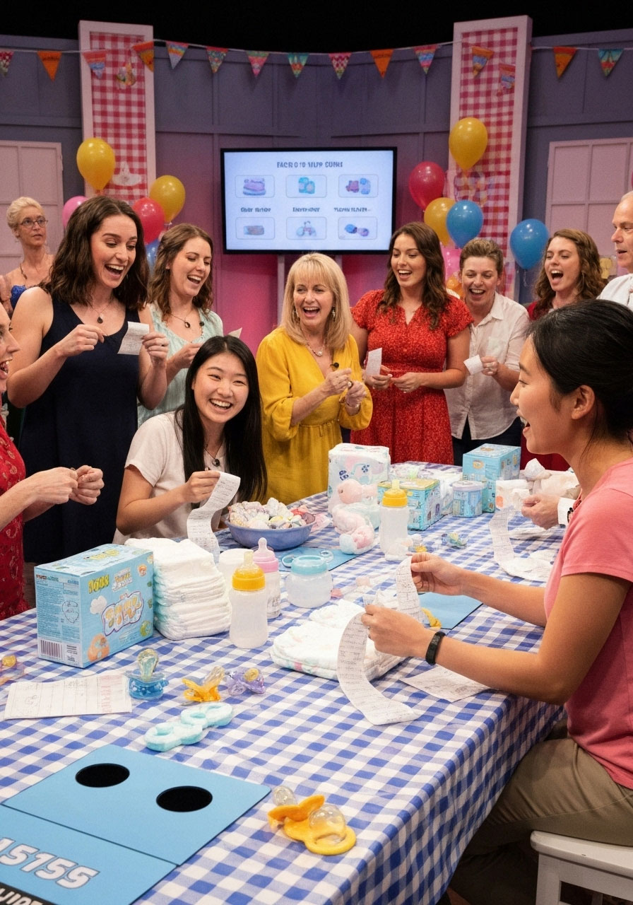 Easy DIY baby shower games: Price Is Right Baby Edition guessing diaper costs closest without over, registry shopping fun