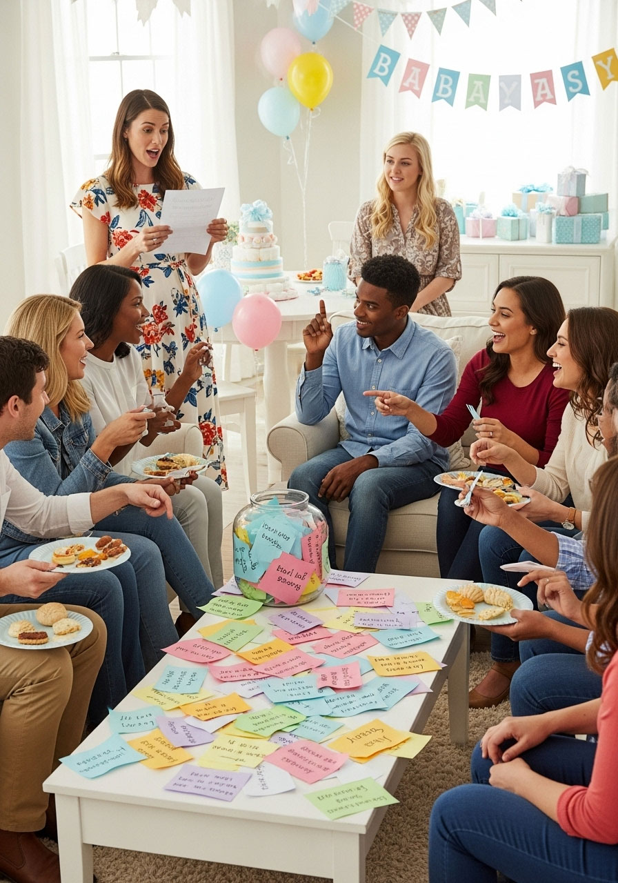 Easy DIY baby shower games: Because I Said So anonymous parenting phrases in bowl, guessing who wrote each funny saying