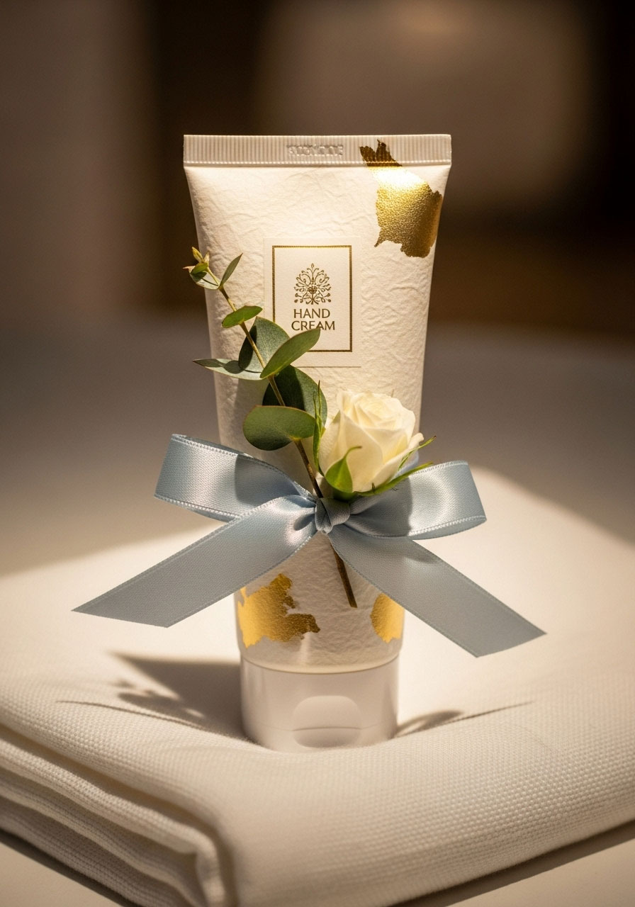 A tube of high-end, beautifully packaged hand cream, a small luxury baby shower prize.