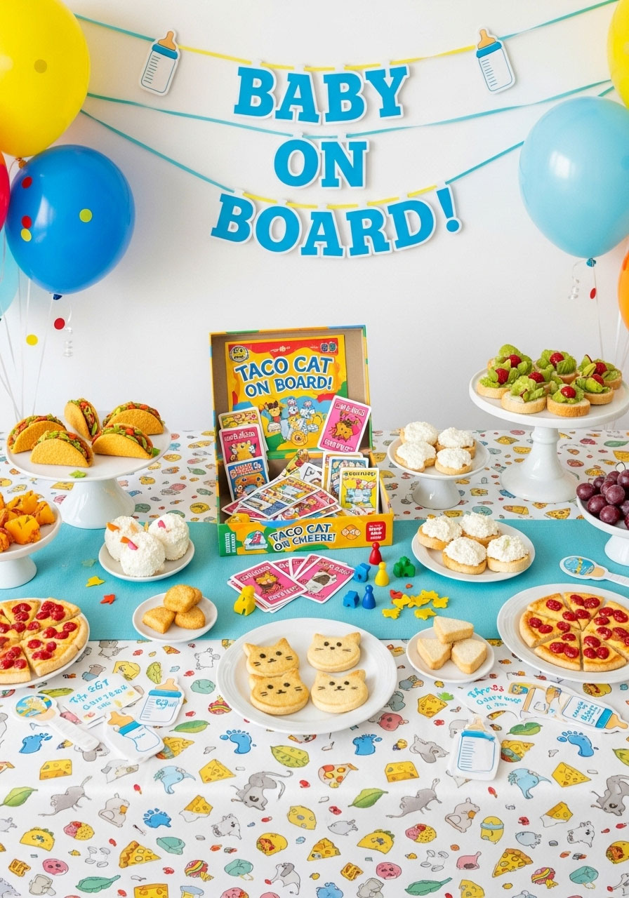 A popular and fun card game, a 'Keep the Party Going' themed baby shower prize.