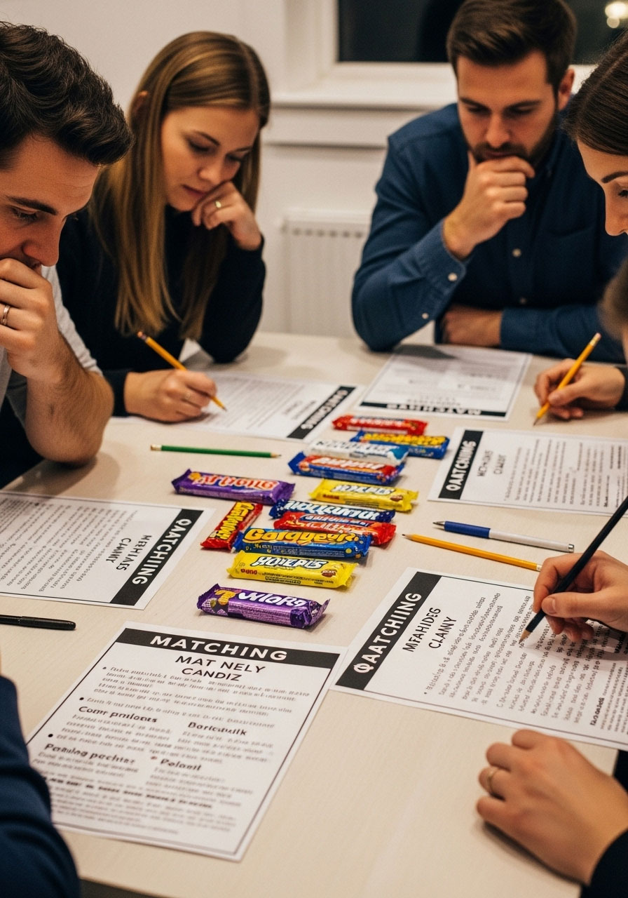 Thanksgiving Candy by Another Name game matching creative descriptions to candy brands