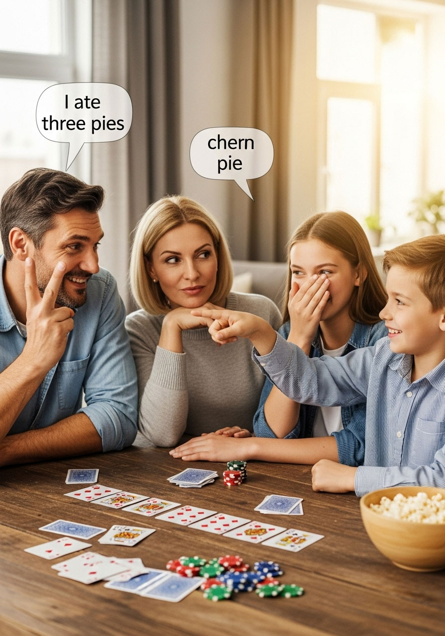 Thanksgiving Two Truths and a Lie game with family guessing false holiday statements