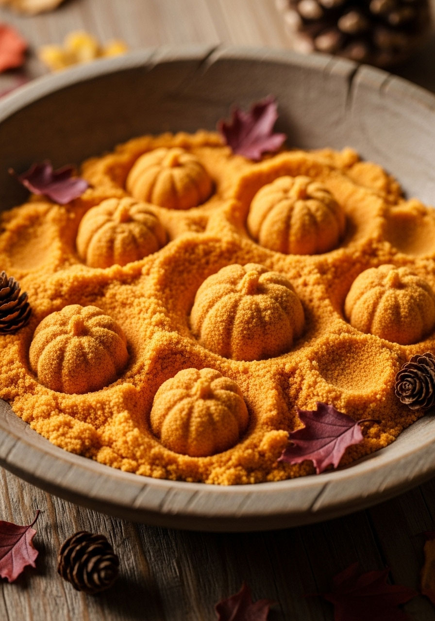 Pumpkin moon sand sensory craft for moldable fall play for kids