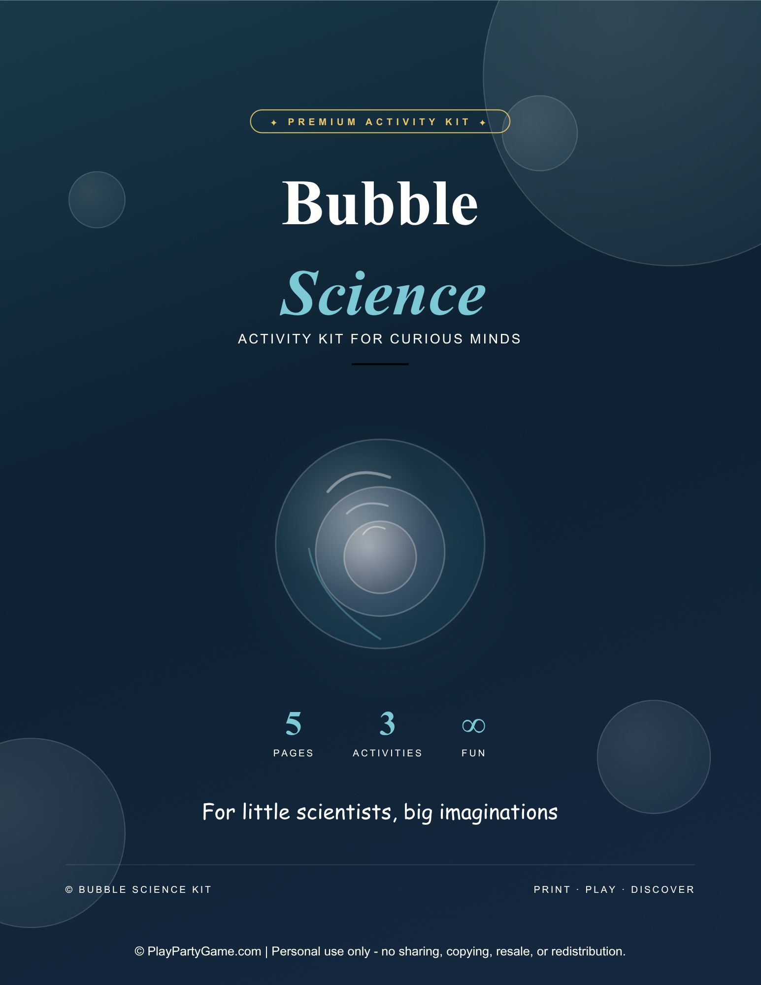 Bubble Science Activity Kit - Printable PDF for Kids (Ages 3–12) - Opening Page
