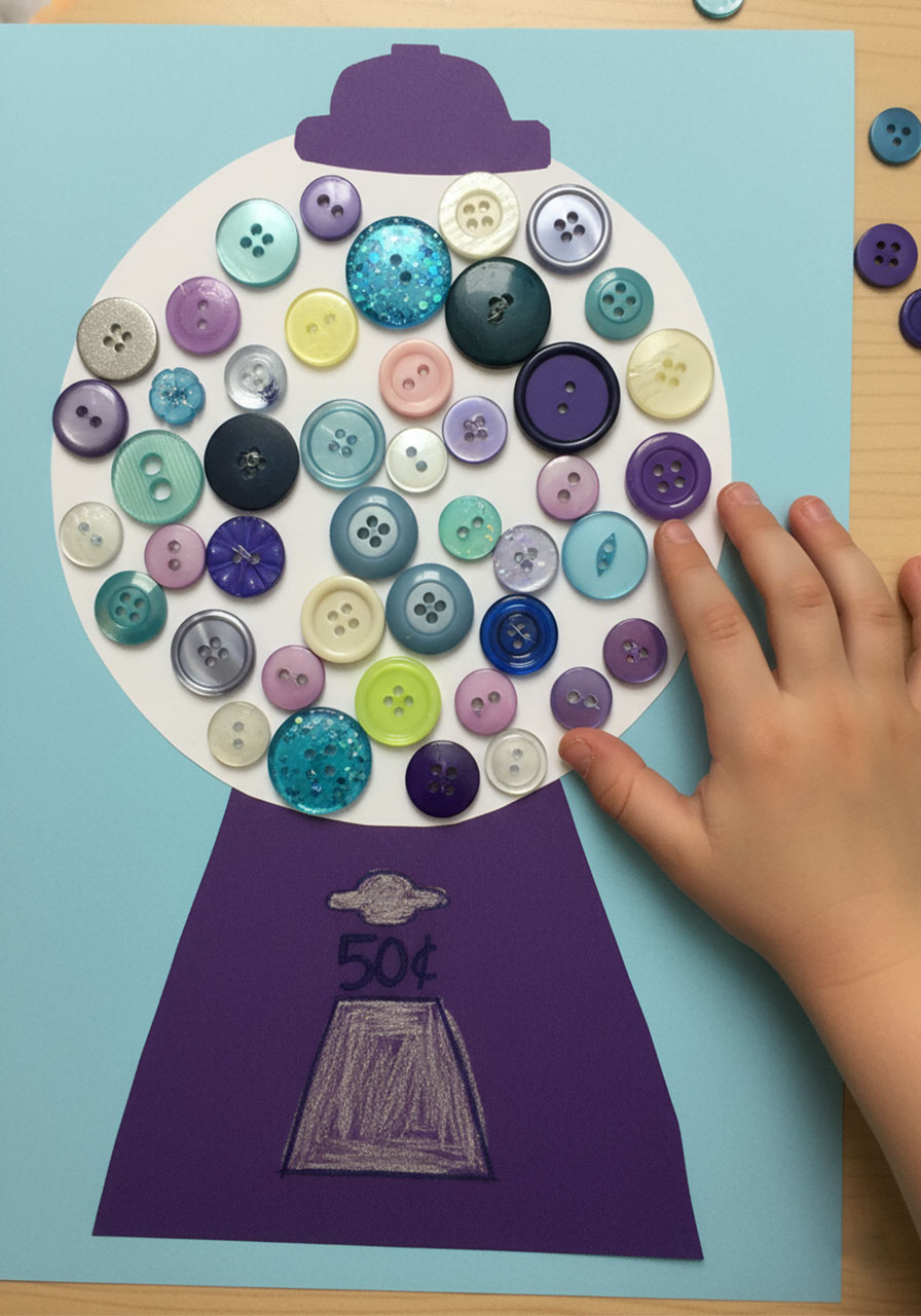 Button Gumball Machine Craft