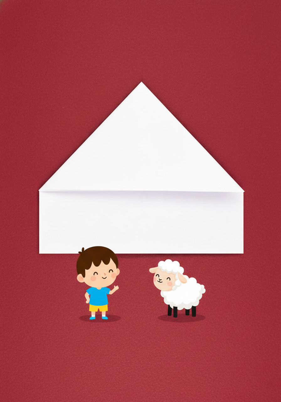 Creating center point by folding top left corner to top right on paper claw tutorial