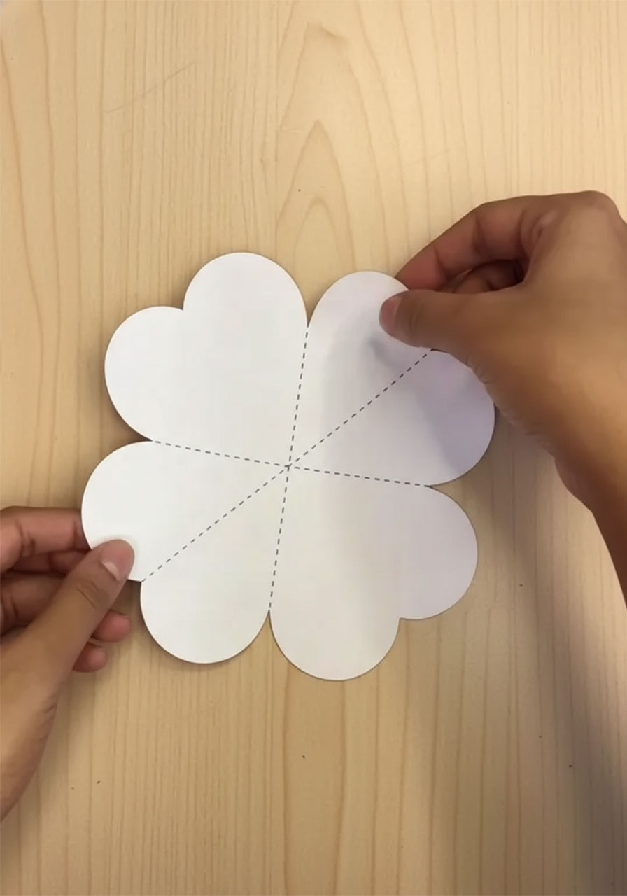 Score and Fold the Petal Lines Step 1