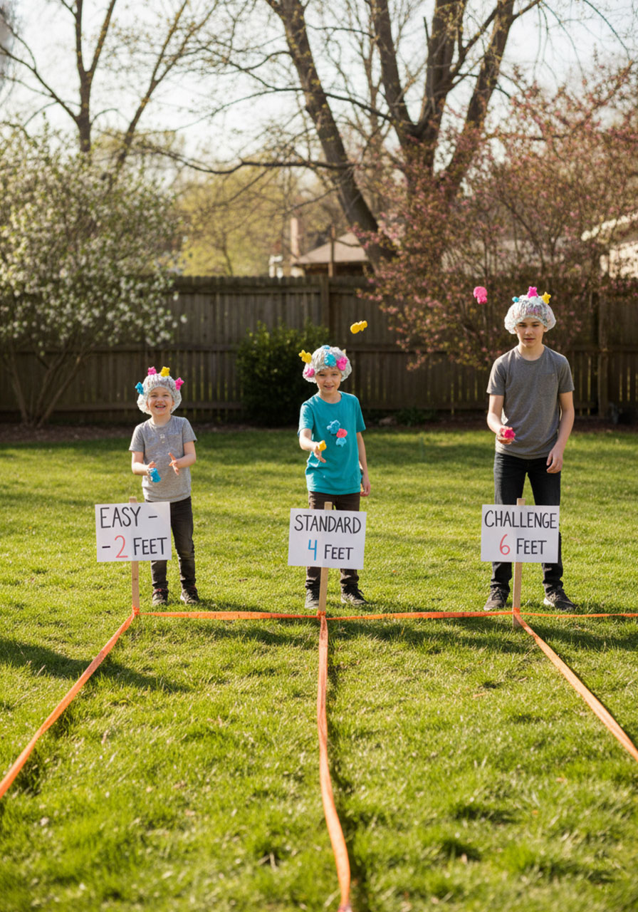 Easter peeps game distance variations for different age groups from young children to teens