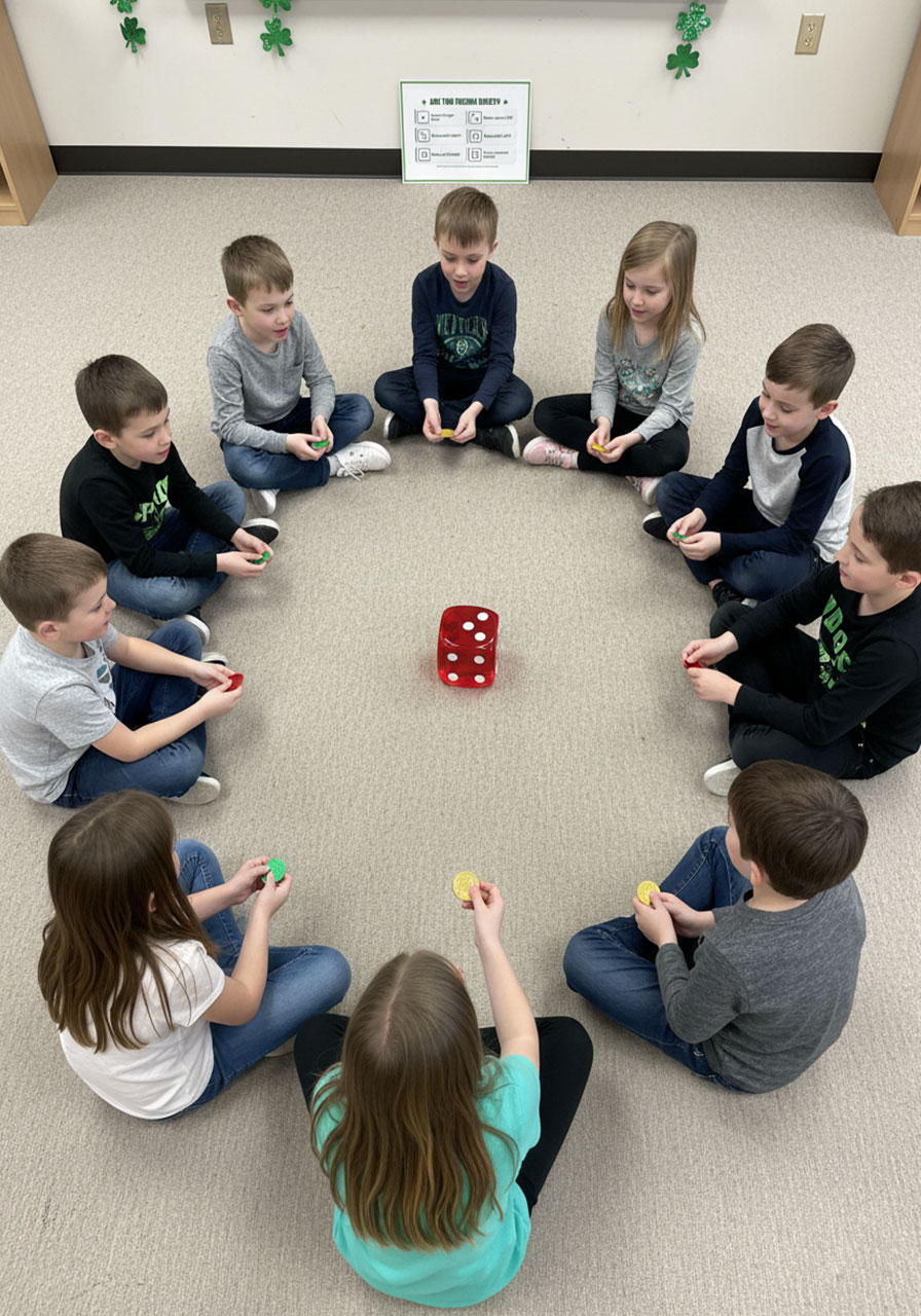 Free Printable Lucky Dice Game for St. Patrick's Day Fun