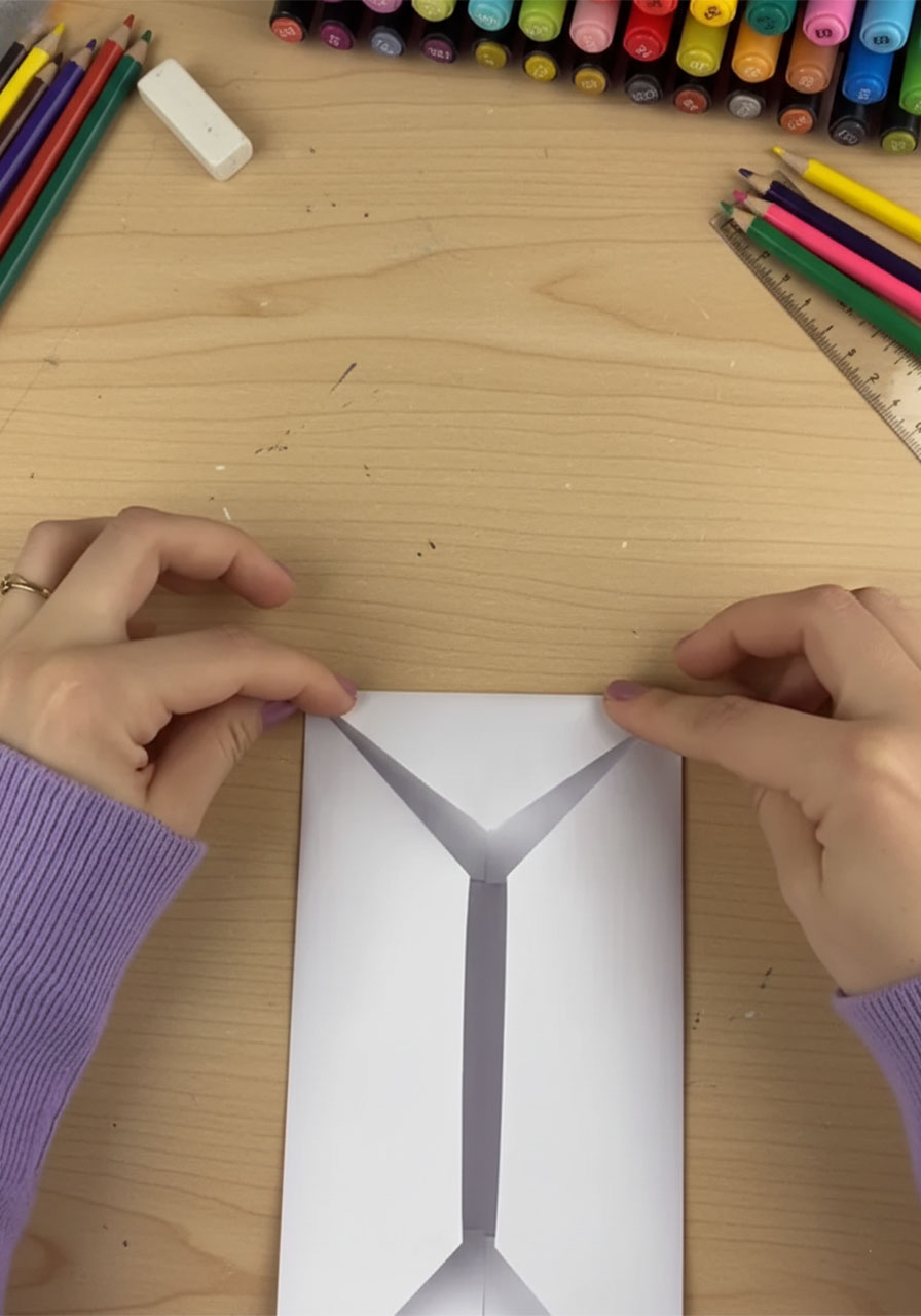 DIY Pull-Tab Mother's Day Card - Fold the Long Sides In - step 2