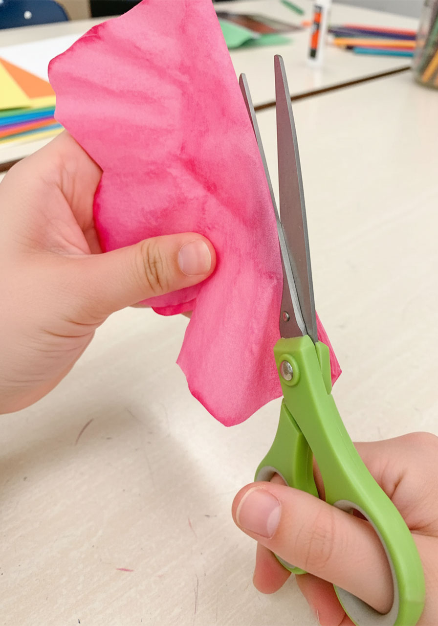 Cut the Dried Filters Into Petals step4a