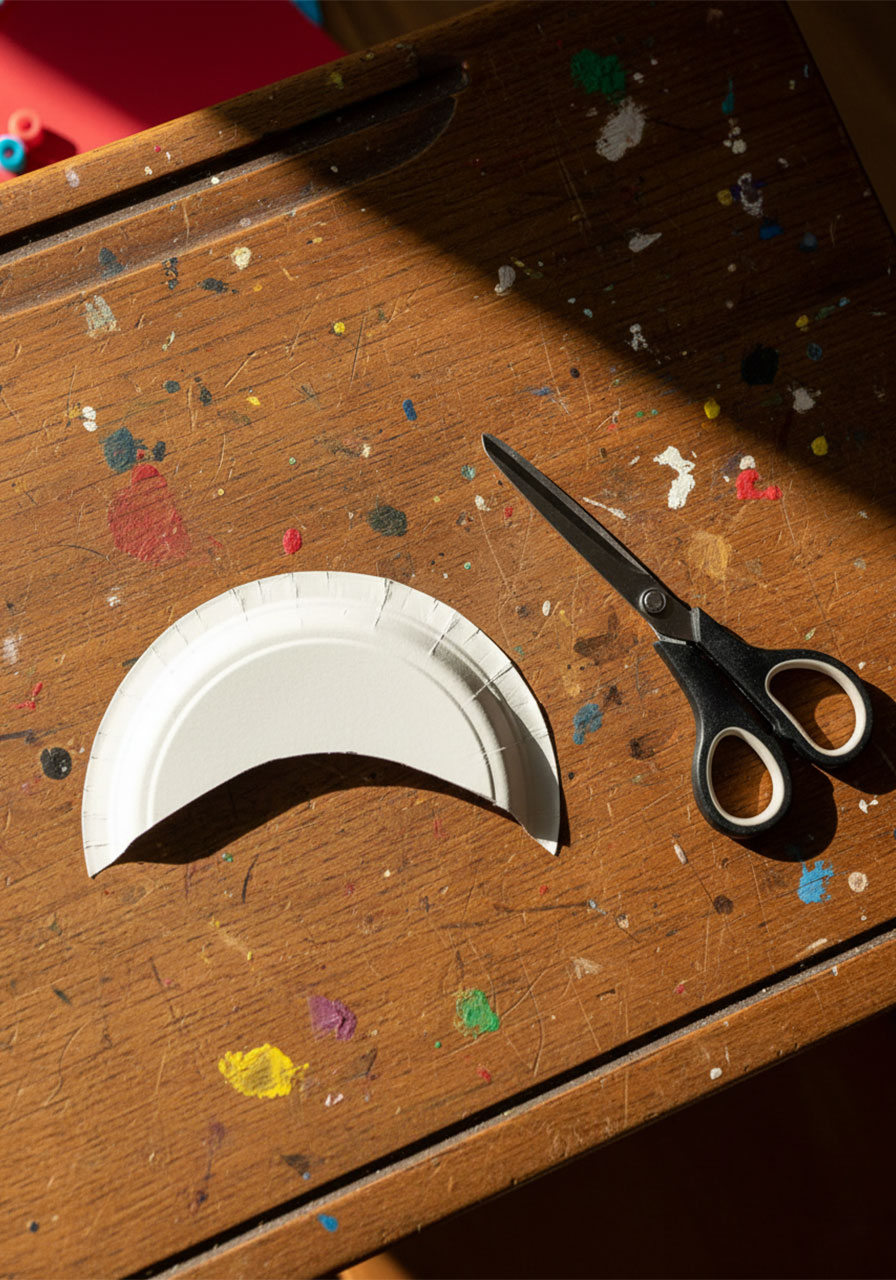 Cut the Paper Plate Into a Crescent Shape