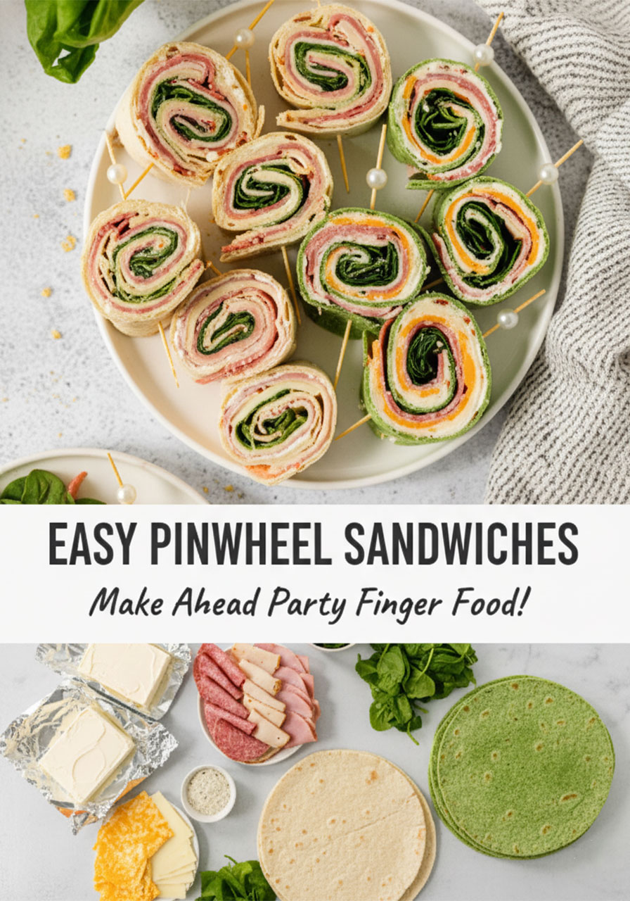 Easy Pinwheel Sandwiches (Make-Ahead Party Finger Food!)