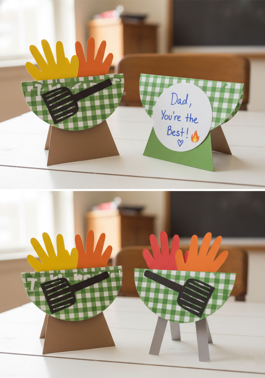 Father's Day grill card craft variation for kids - father's day gift idea