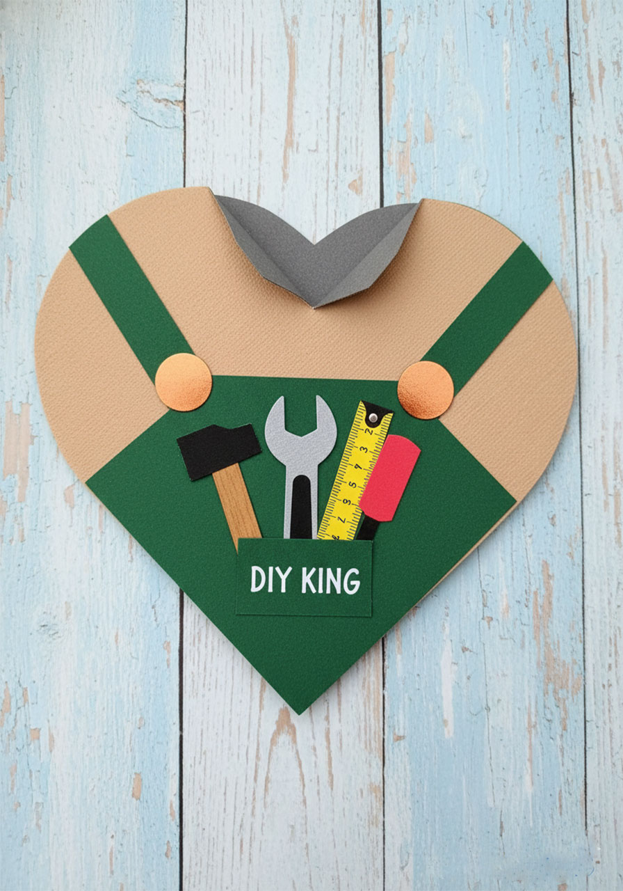 Father's Day handy dad heart card variation