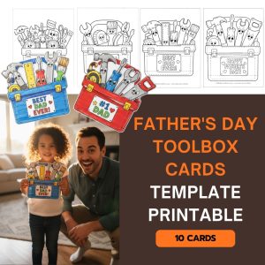 Printable Fathers Day Toolbox Cards Kids Can Color & Gift