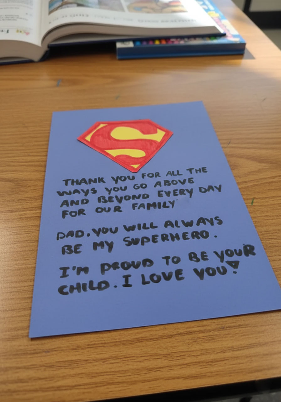 Write the Heartfelt Message step4 fathers day gift card superhero