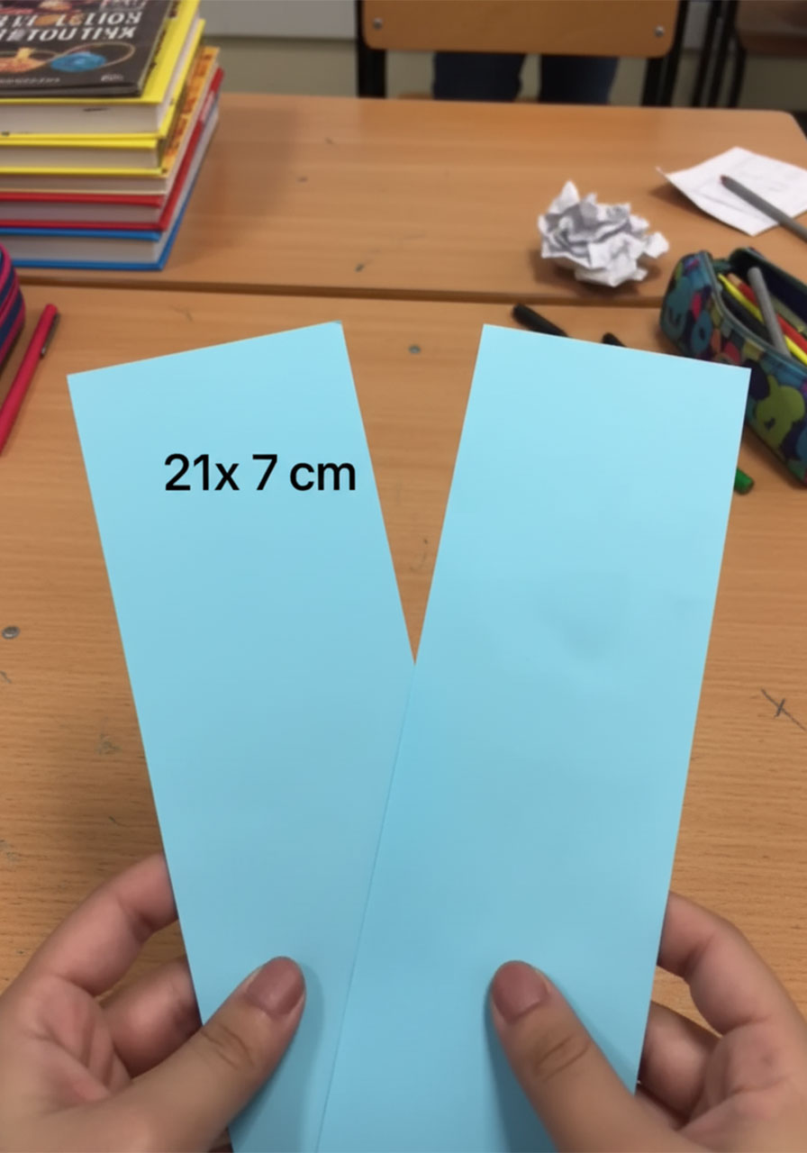 Weaving sky blue paper strips through white paper slits to create the checkerboard magic reveal pattern for the Father's Day flip card STEP4A