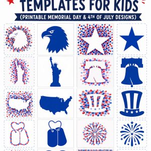10 Patriotic Fingerprint Craft Templates for Kids (Printable Memorial Day & 4th of July Designs)