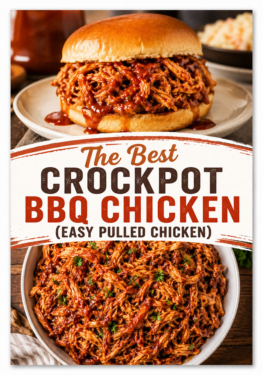 The best crockpot BBQ chicken recipe easy slow cooker pulled chicken sandwiches for a crowd