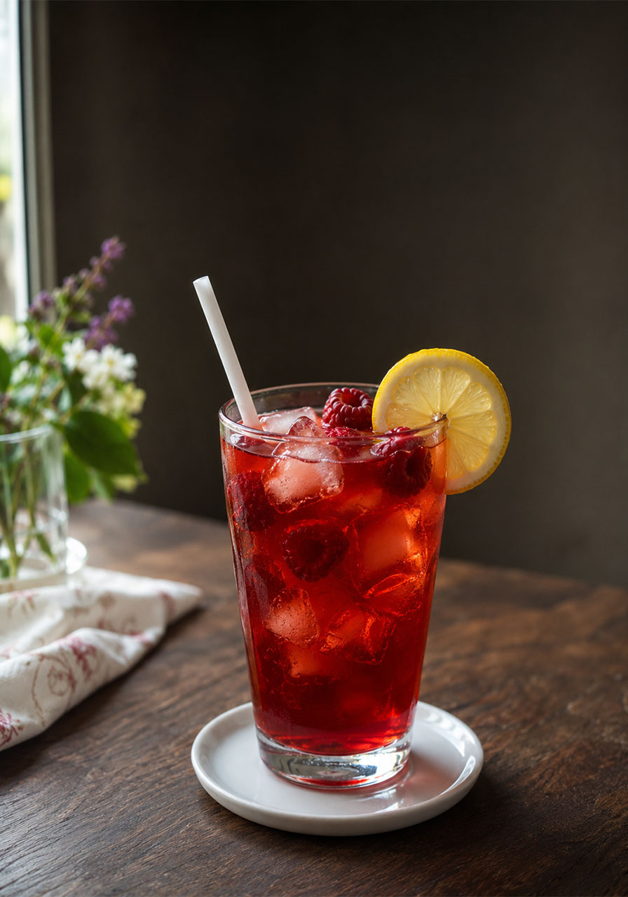 How to make Earl Grey raspberry iced tea Pinterest pin